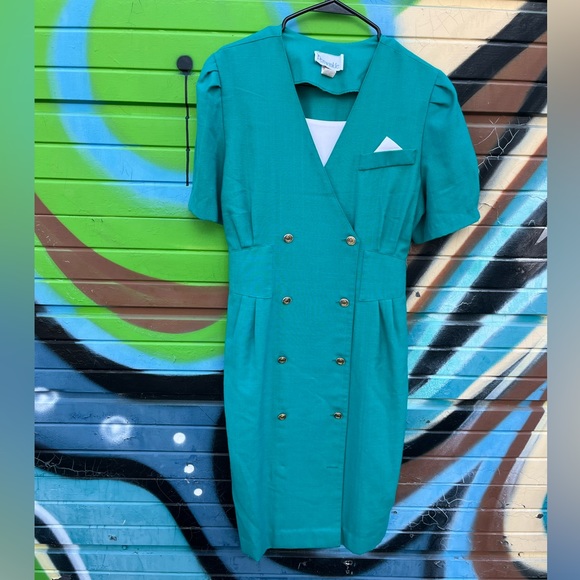Dresses Vintage Teal Dress Suit Poshmark